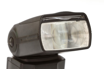 Camera flash on white background