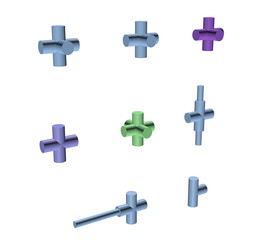 Типы соединения труб 3д