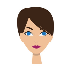Girl icon. Woman avatar, face icon. Cartoon style. Vector