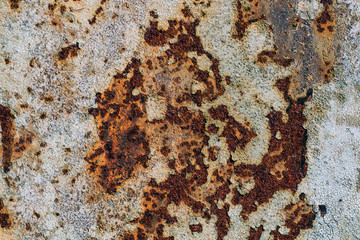 texture of rusty iron, cracked paint on an old metallic surface, sheet of rusty metal with cracked and flaky paint,  corrosion, decay metal background, decay steel, decay