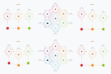 Set with infographics