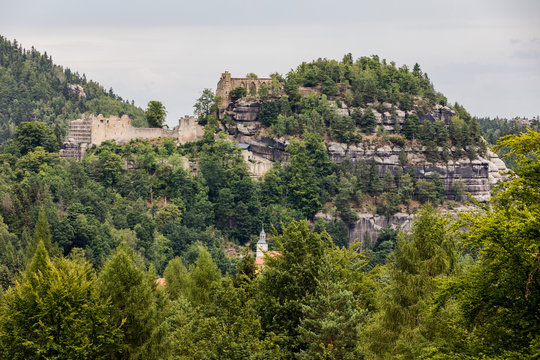 the ruins of the monastery and the castle in Oybin, Germany