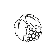 Grape, wine vector monochrome logo, emblem isolated on white background