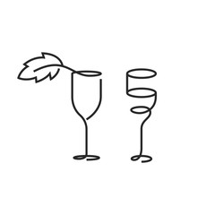 The wineglass monochrome icon. Goblet symbol. Flat Vector illustration