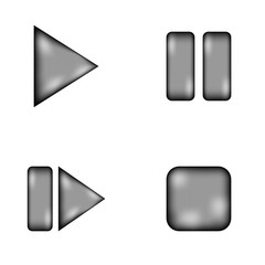 Play pause stop forward sign icon set