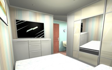bedroom 3D rendering design interior