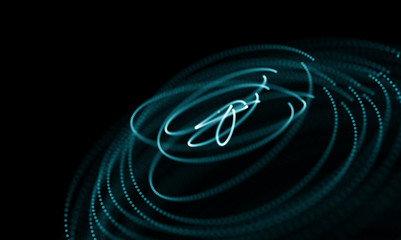 Abstract Blue Geometrical Background . Futuristic technology style. Neon Sign . Futuristic Technology HUD Element . Elegant Abstract background . Big data visualization .