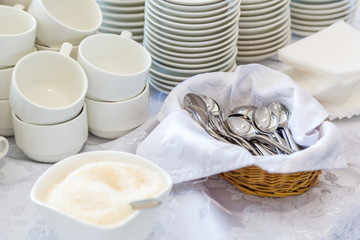 Several dishes are one on one. decoration banquet table