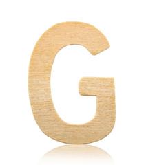 Single capital block wooden letter G.