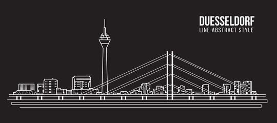 Cityscape Building Line art Vector Illustration design - Duesseldorf city