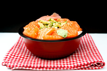 japanese food Mix Sashimi Chirashi Rice Bowl