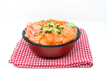 japanese food Mix Sashimi Chirashi Rice Bowl