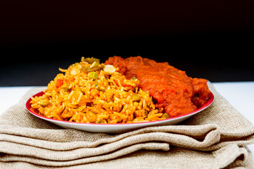 Handmade Indian curry chicken rice