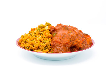 Handmade Indian curry chicken rice