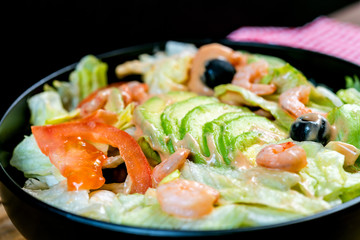 Fresh Shrimp salad with tomatoes