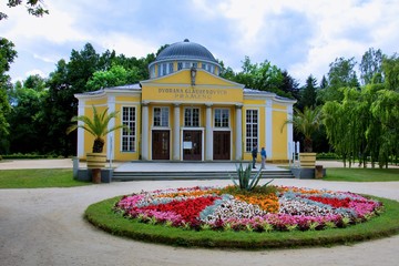 Hall of Glauber Springs in the spa park - cold mineral water springs in the centre of the great spa...