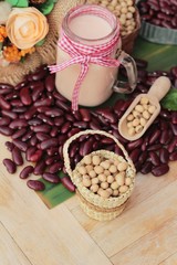 Soy bean milk mix red bean delicious
