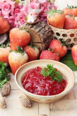strawberry jam is delicious with fresh strawberry