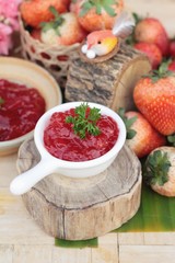 strawberry jam is delicious with fresh strawberry