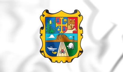 3D Flag of Tamaulipas, Mexico. - 166585110