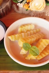 Sweet potato with coconut milk ,Thai dessert