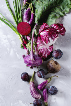 Assortment of purple vegetables