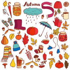 autumn doodle set