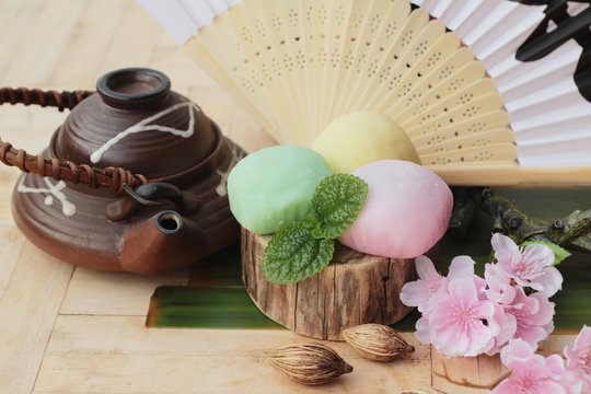 Daifuku Mochi Japanese dessert with black sesame