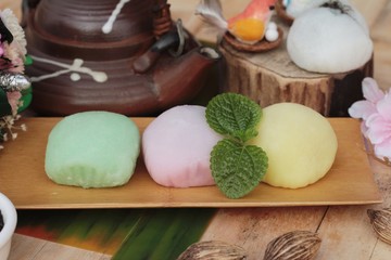 Daifuku Mochi Japanese dessert with black sesame