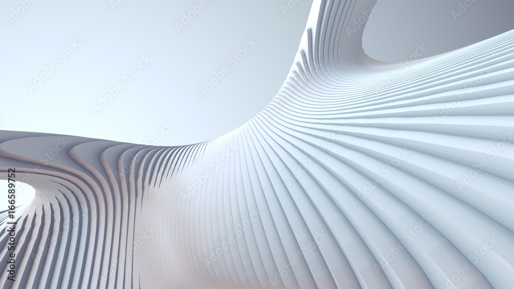 Poster white stripe pattern futuristic background. 3d render illustration