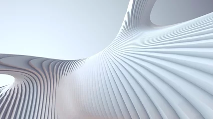 White stripe pattern futuristic background. 3d render illustration