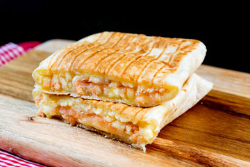 Homemade french buckwheat galette on the table