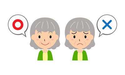 女性　シニア　マルバツ