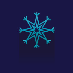 snowflake icon on blue background