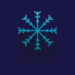 snowflake icon on blue background