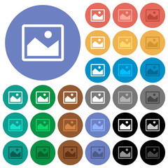 Single picture round flat multi colored icons