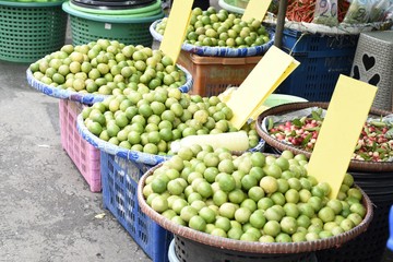 Lemons for sales at the bazaar in countryside
