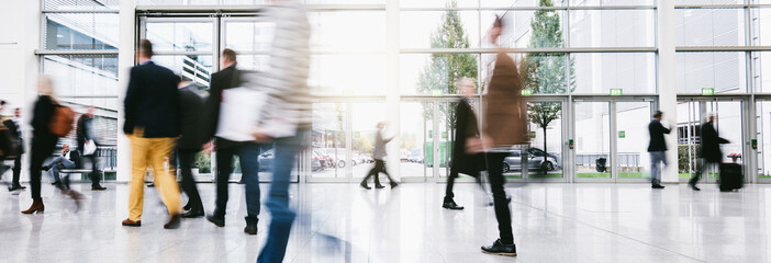 blurred business people