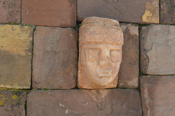 Fototapeta na wymiar Tiwanaku Heads Bolivia