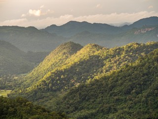 Mountain view with sunlight in Khao Yai National Park, Thailand
