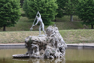 Neptune fountain in the center of the Boboli Gardens. The Sculptor, Stoldo Lorenzi. Florence