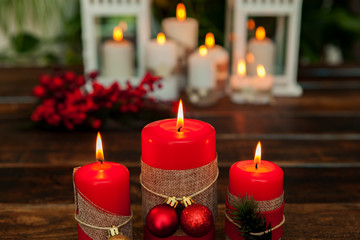 Candles for Christmas in red