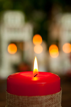 Candle for Christmas in red