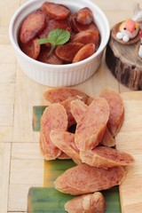 Chinese sausage (Gun-chiang) and fried sausage tasty