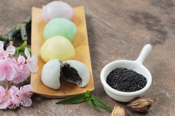 Daifuku Mochi Japanese dessert with black sesame