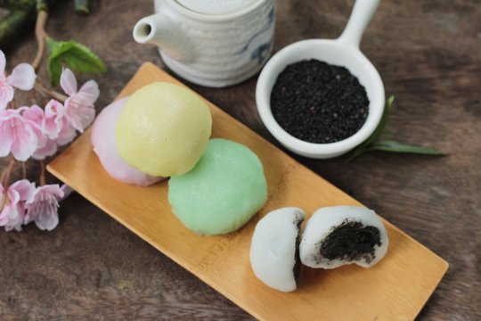 Daifuku Mochi Japanese dessert with black sesame