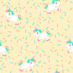 Seamless pattern with unicorn