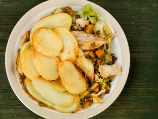 Chicken and Vegetable Hotpot With a Lentil Gravy