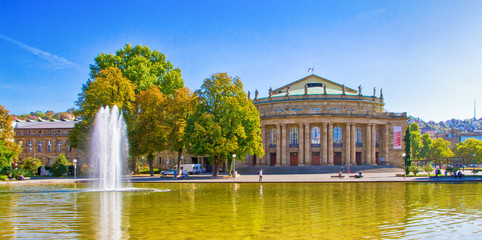 Stuttgarter Staatstheater - Panorama - obrazy, fototapety, plakaty