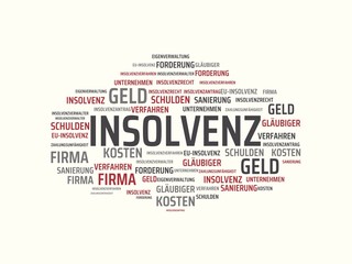 INSOLVENZ - Bilder mit Wörtern aus dem Bereich Insolvenz, Wort, Bild, Illustration
